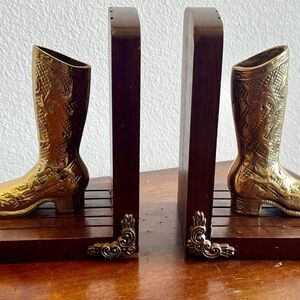 Brass Cowboy Boot Bookends